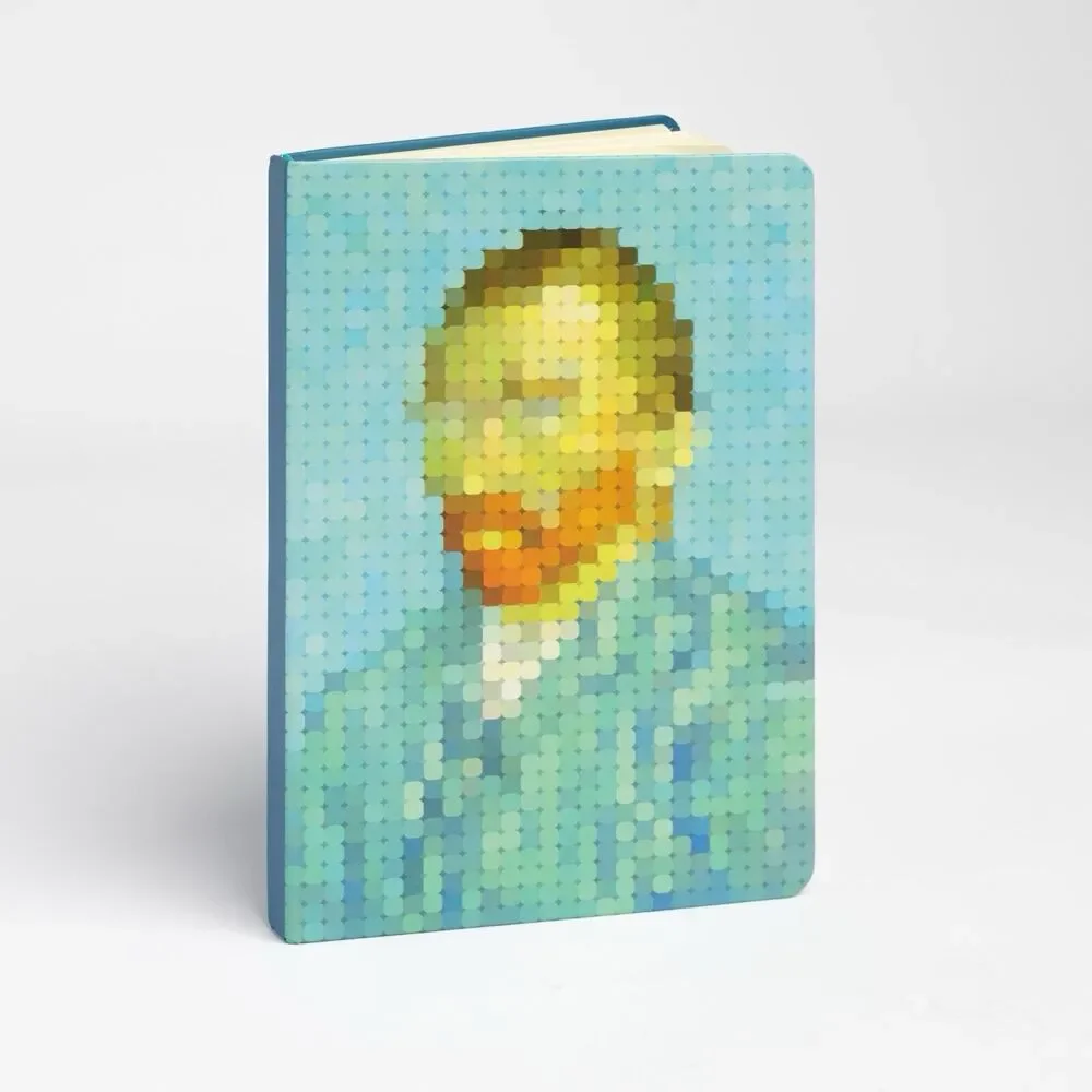 Van Gogh Pixel Art Lined Paper Notebook 5.5” x 8.25” 196 Pages